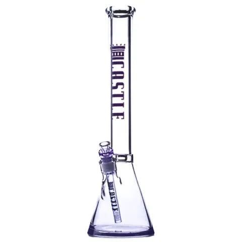 18" 9mm Colour Logo Castle Glass Bong
