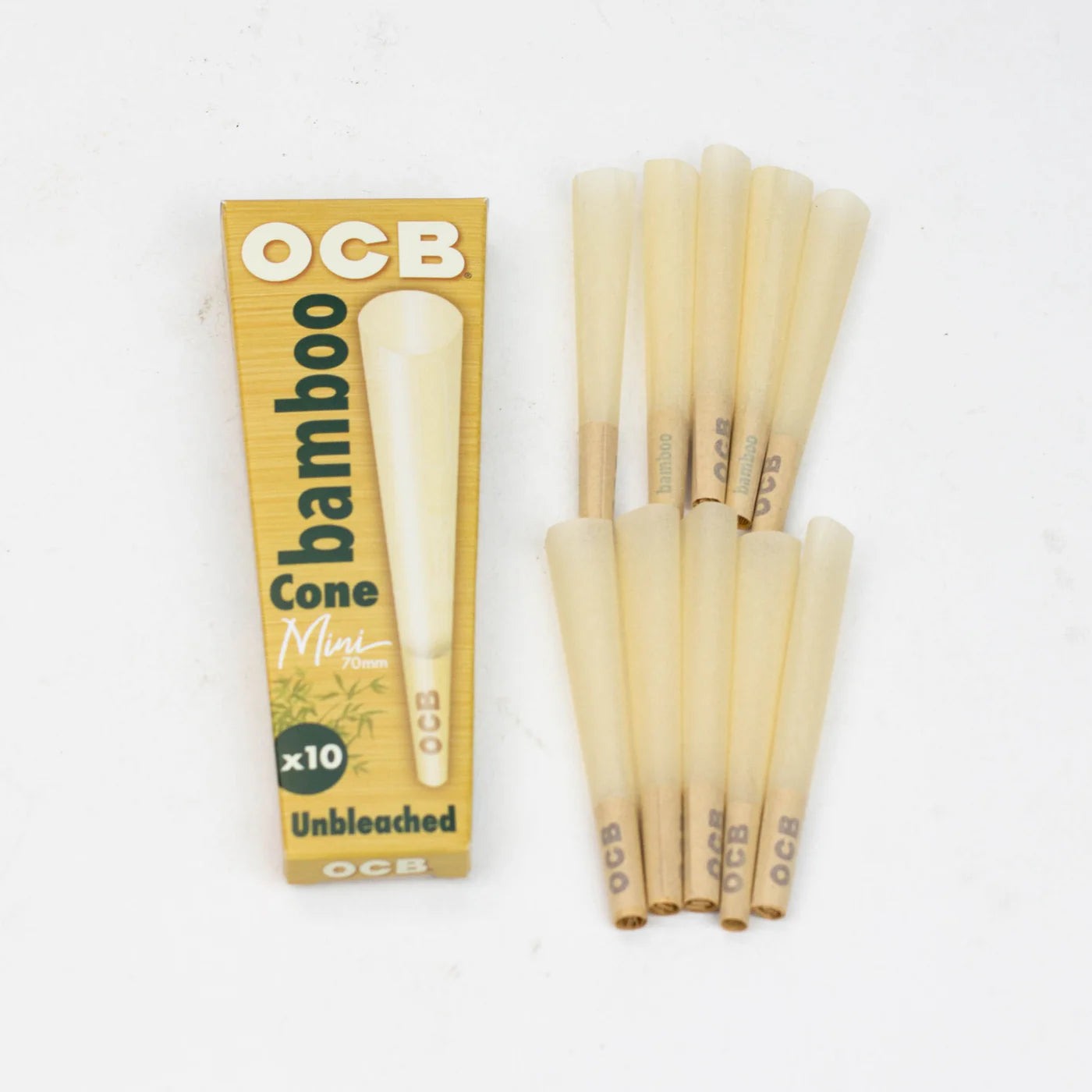 OCB Bamboo Pre-Rolled Cones – Mini 70mm (10 Pack)