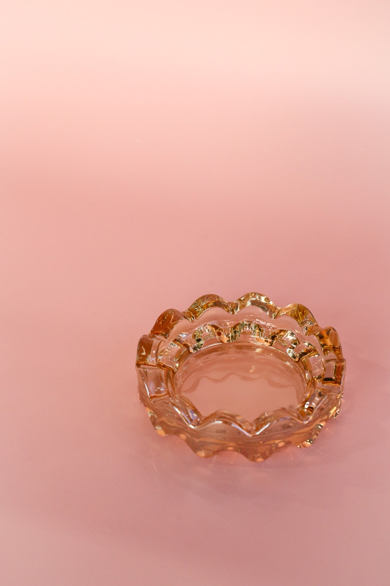 Iridescent Wave Glass Ashtray / Fujima