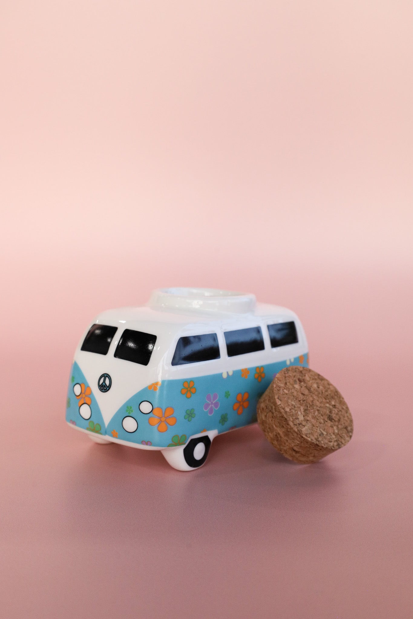 Vintage Bus Ceramic Stash Jar / 5" Storage Container