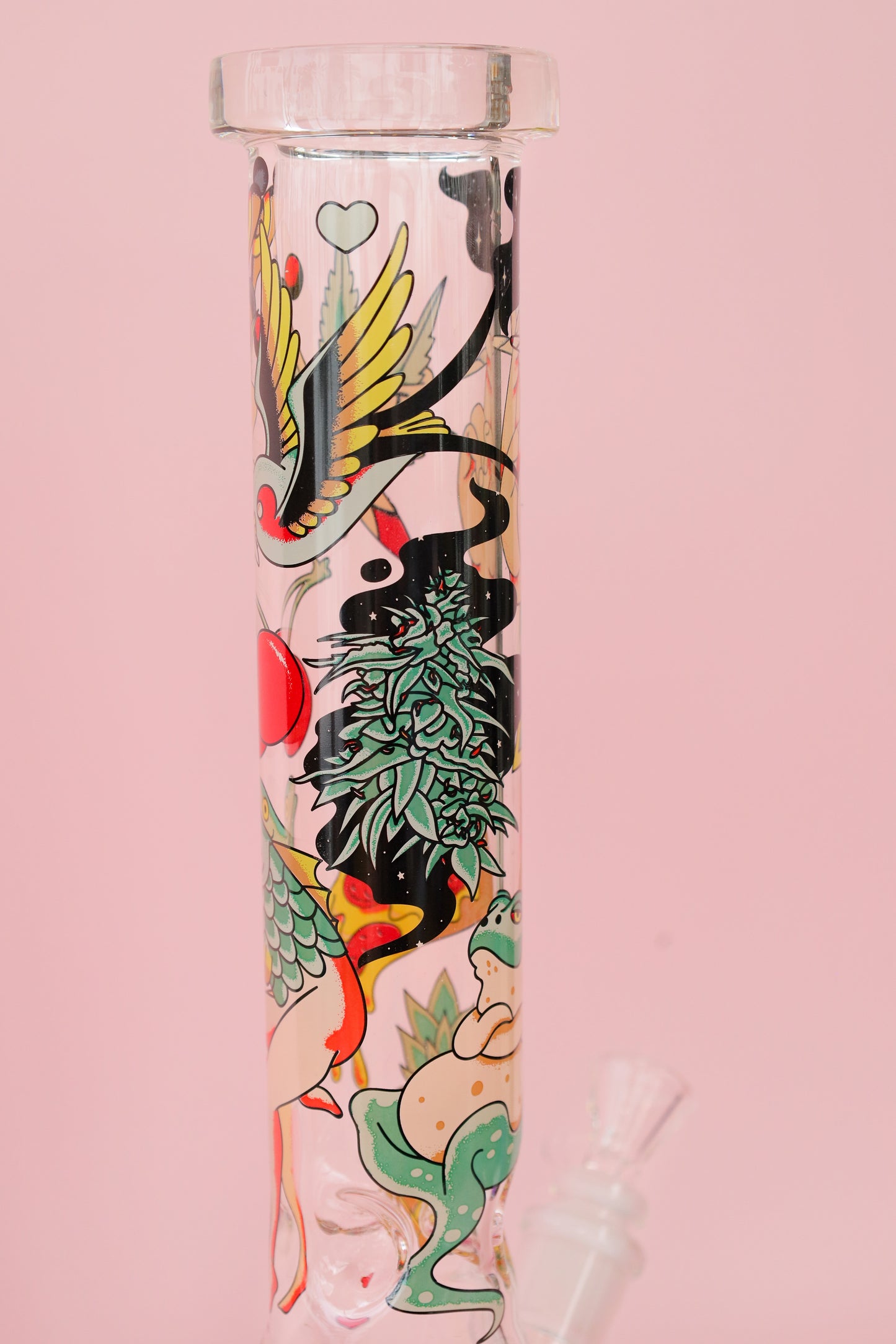 15" Tattoo Beaker Tube / Red Eye Glass