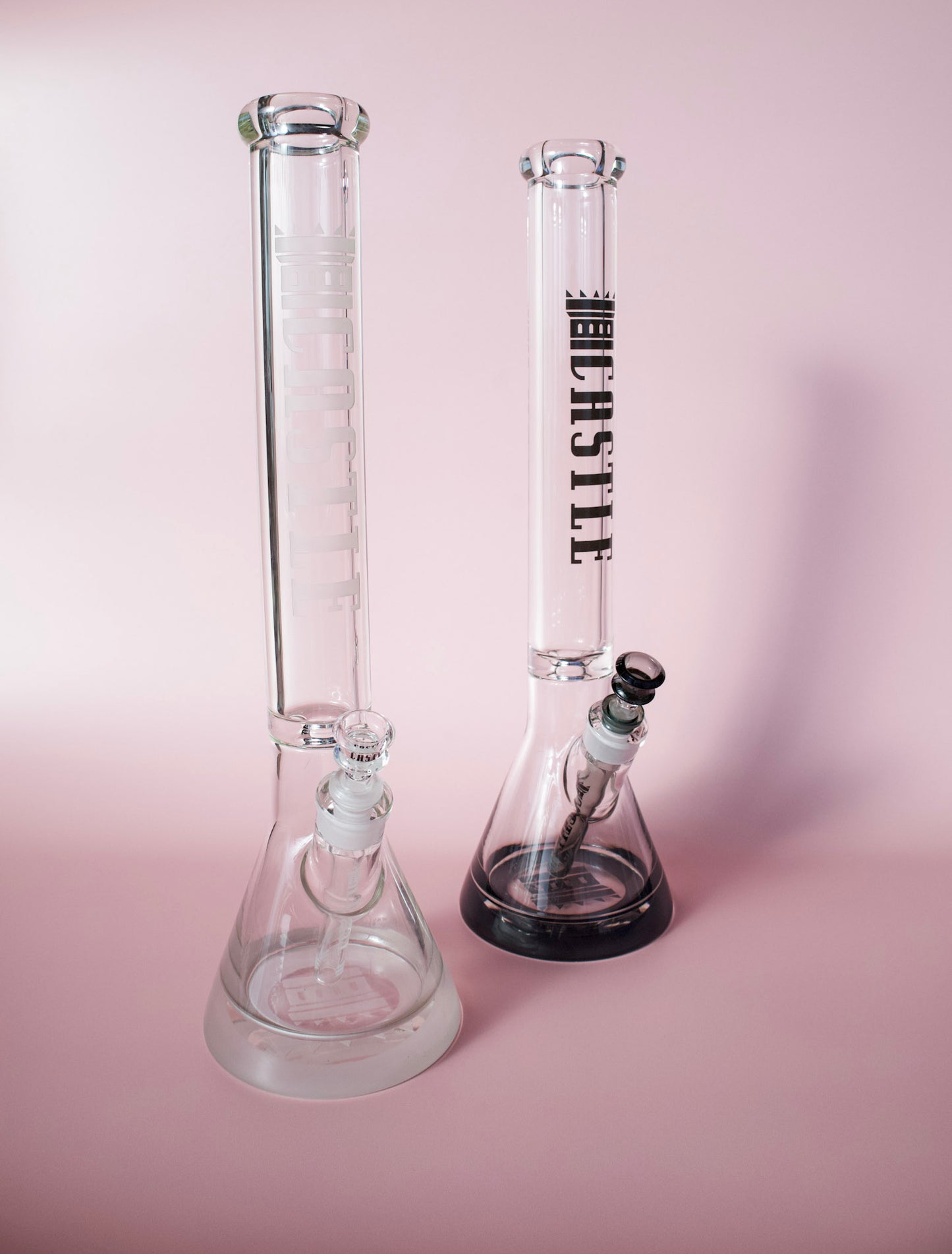 Castle Glass Etched logo Bong (18inch Tall + 9mm Thick Glass) - Castle Glass