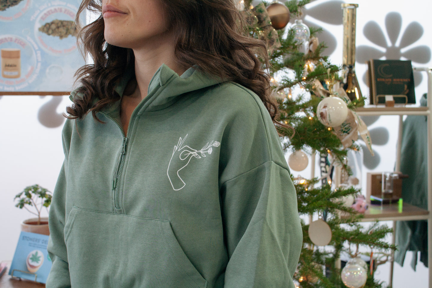 P&L Logo Cropped 1/2 Zip Hoodie