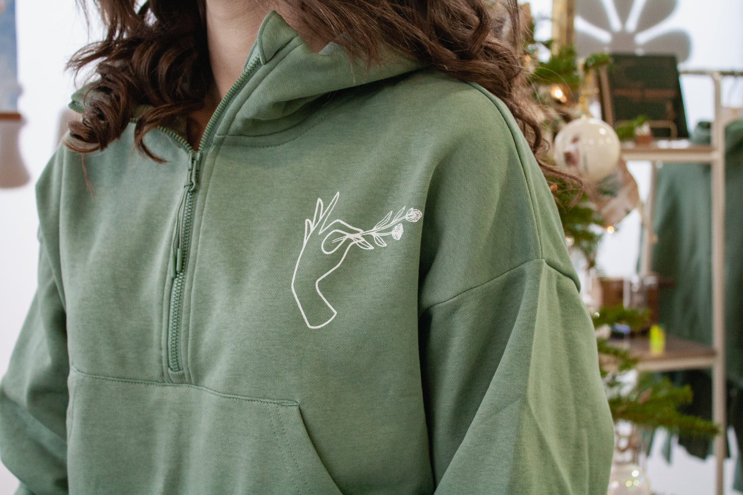 P&L Logo Cropped 1/2 Zip Hoodie