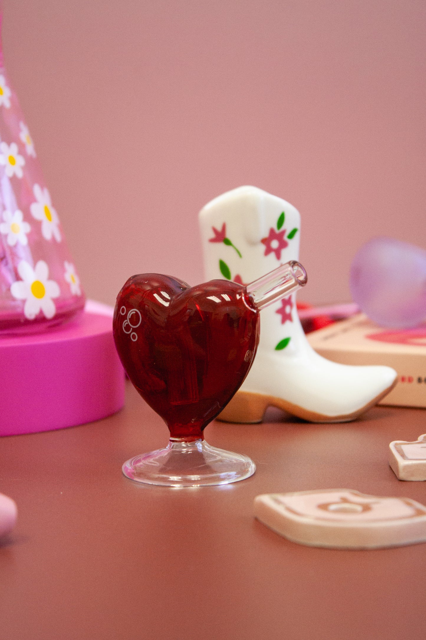Heart Glass Joint Bubbler