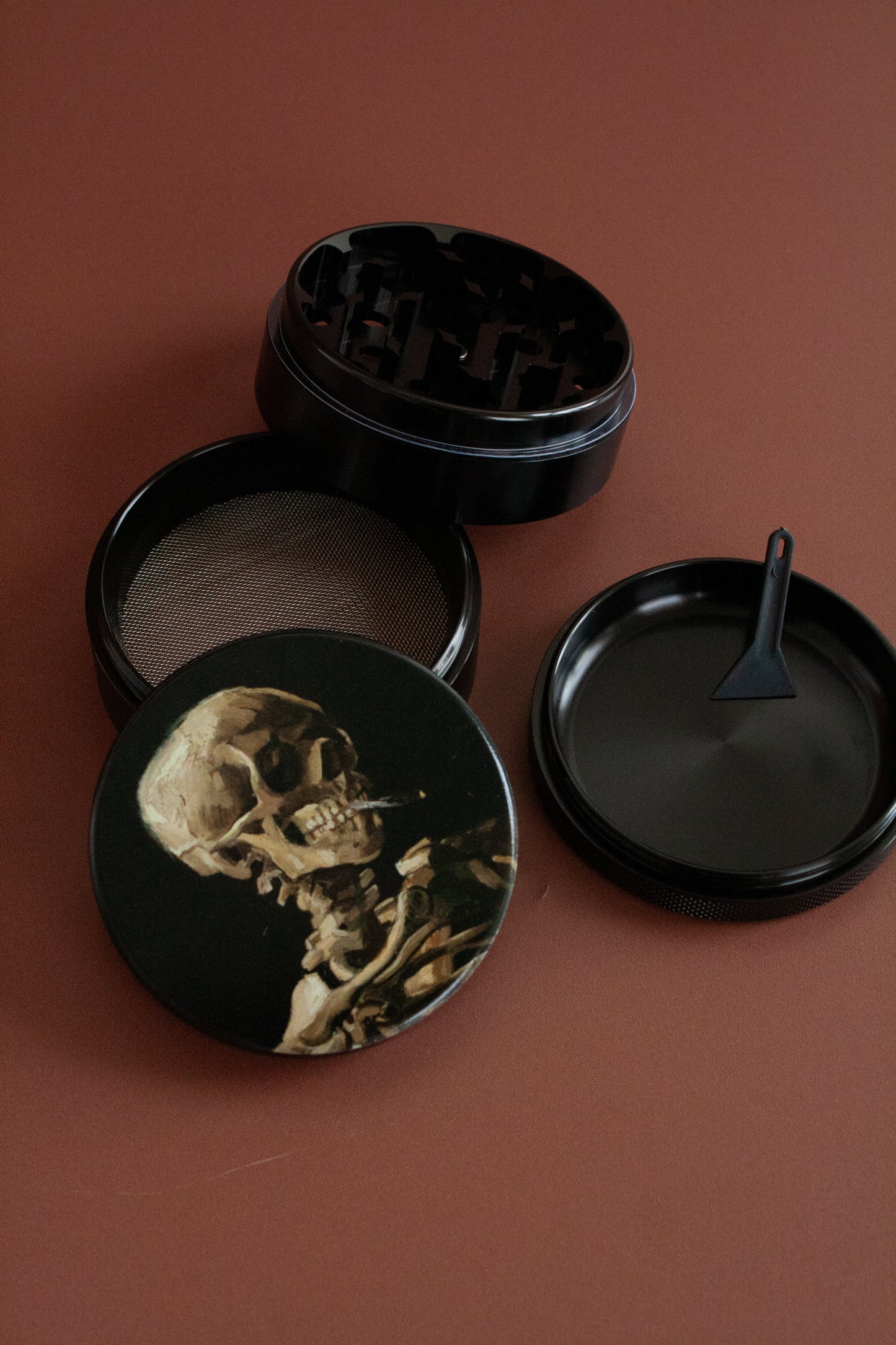 Van Gogh Smoking Skeleton 2.5 inch Grinder - Flora and Nirvana