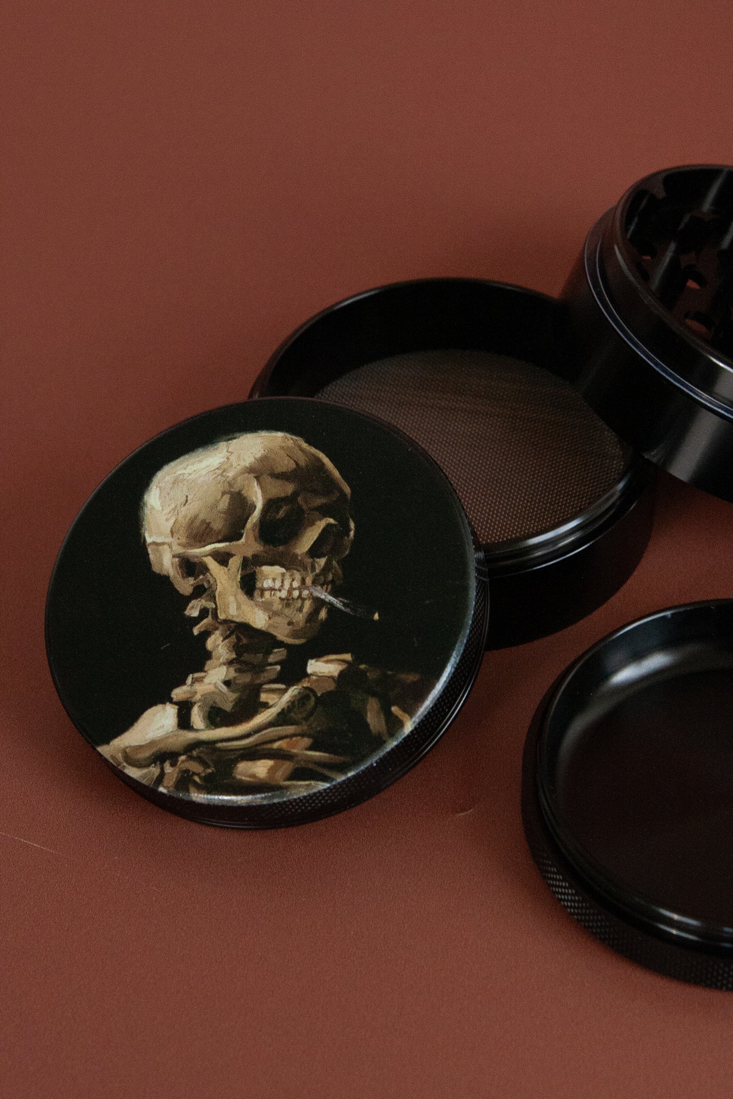 Van Gogh Smoking Skeleton 2.5 inch Grinder - Flora and Nirvana