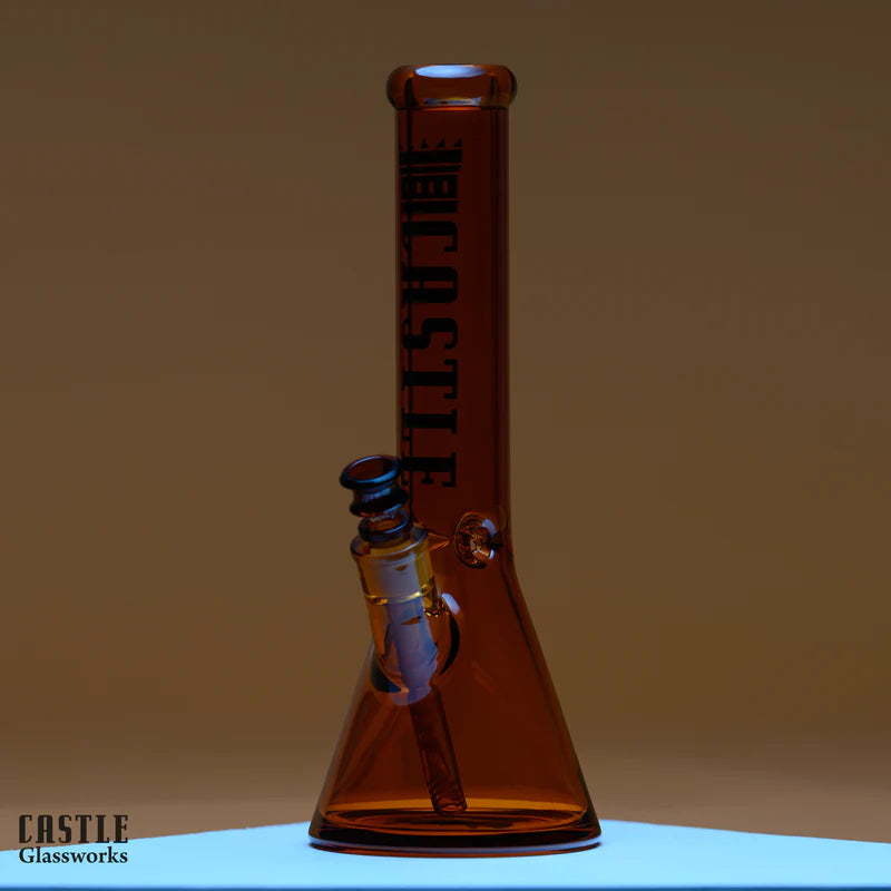Electroplated Bong (14inch Tall + 7mm Thick Glass) - Castle Glass
