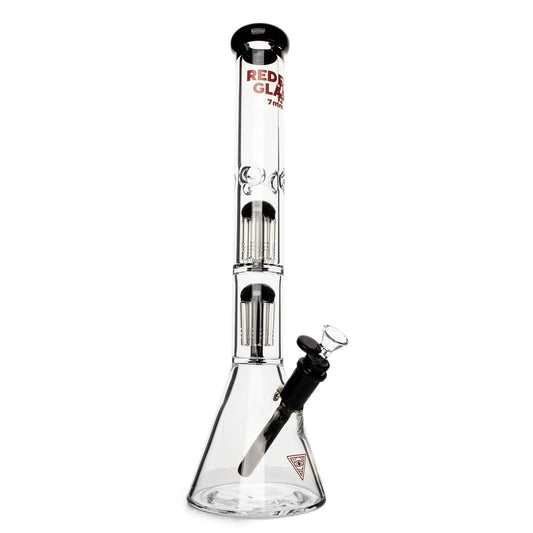 18" 7mm Thick Wildwood Triple Chamber Beaker Base Bong / Red Eye Glass