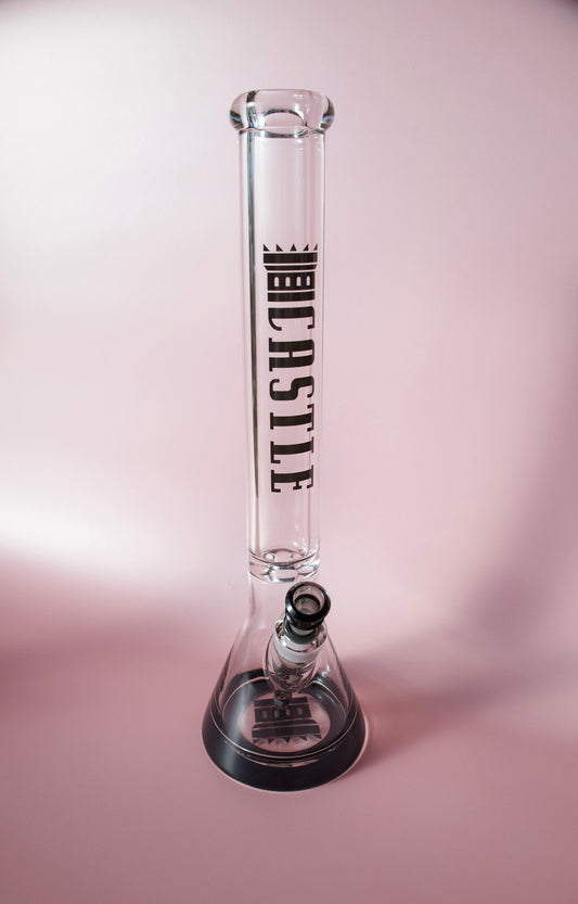 Castle Glass logo Bong (18inch Tall + 9mm Thick Glass) - Castle Glass