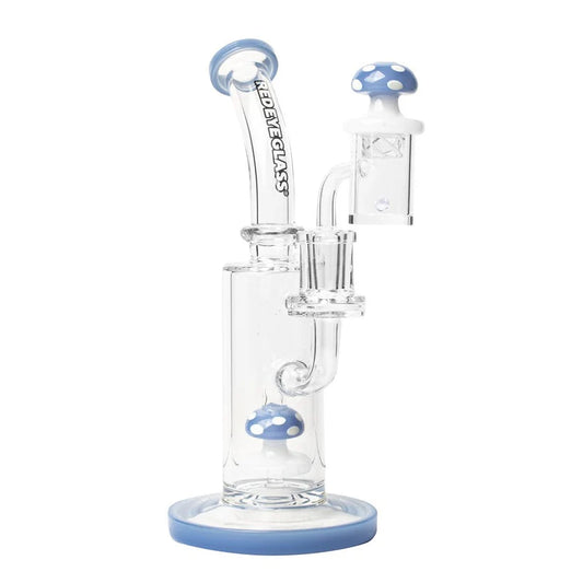 Funguy Mushroom Dab Rig / Red Eye Glass (7" Periwinkle)