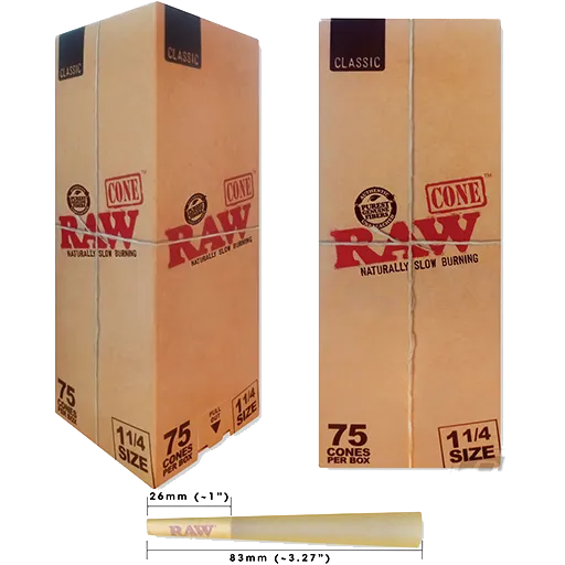 Raw Classic Cones Unbleached 75 pack / RAW