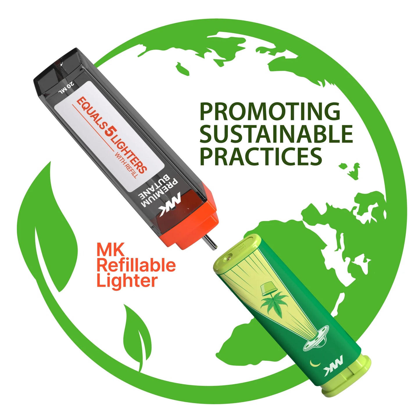 MK Lighter – Jet Series Windproof Flame – Green Connection Edition