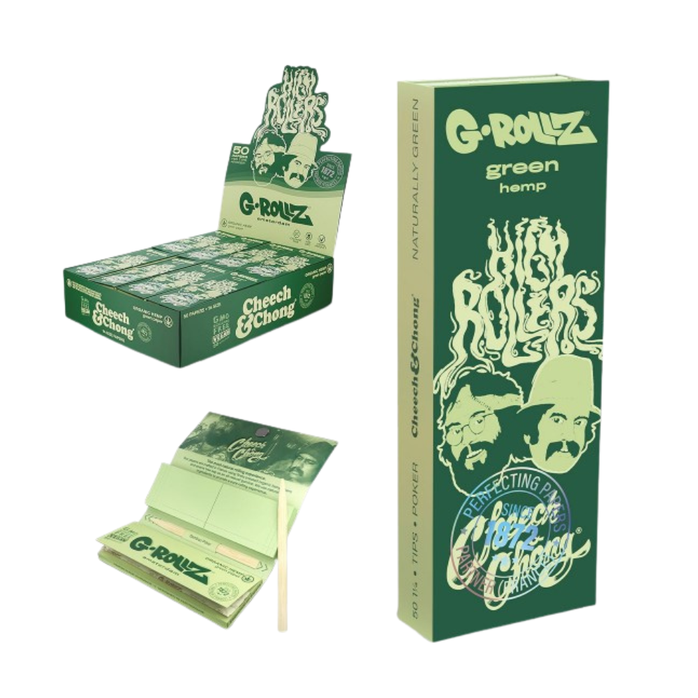 G-Rollz Cheech & Chong 'High Rollers' Green 1 1/4 Rolling Papers + Tips