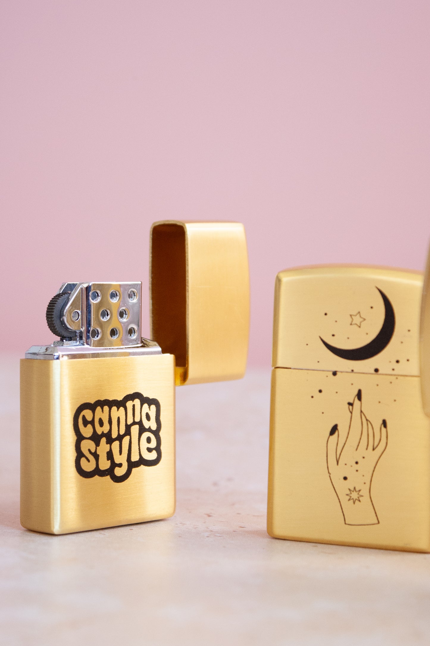 Gold Celestial Lighter (refillable) / Canna Style