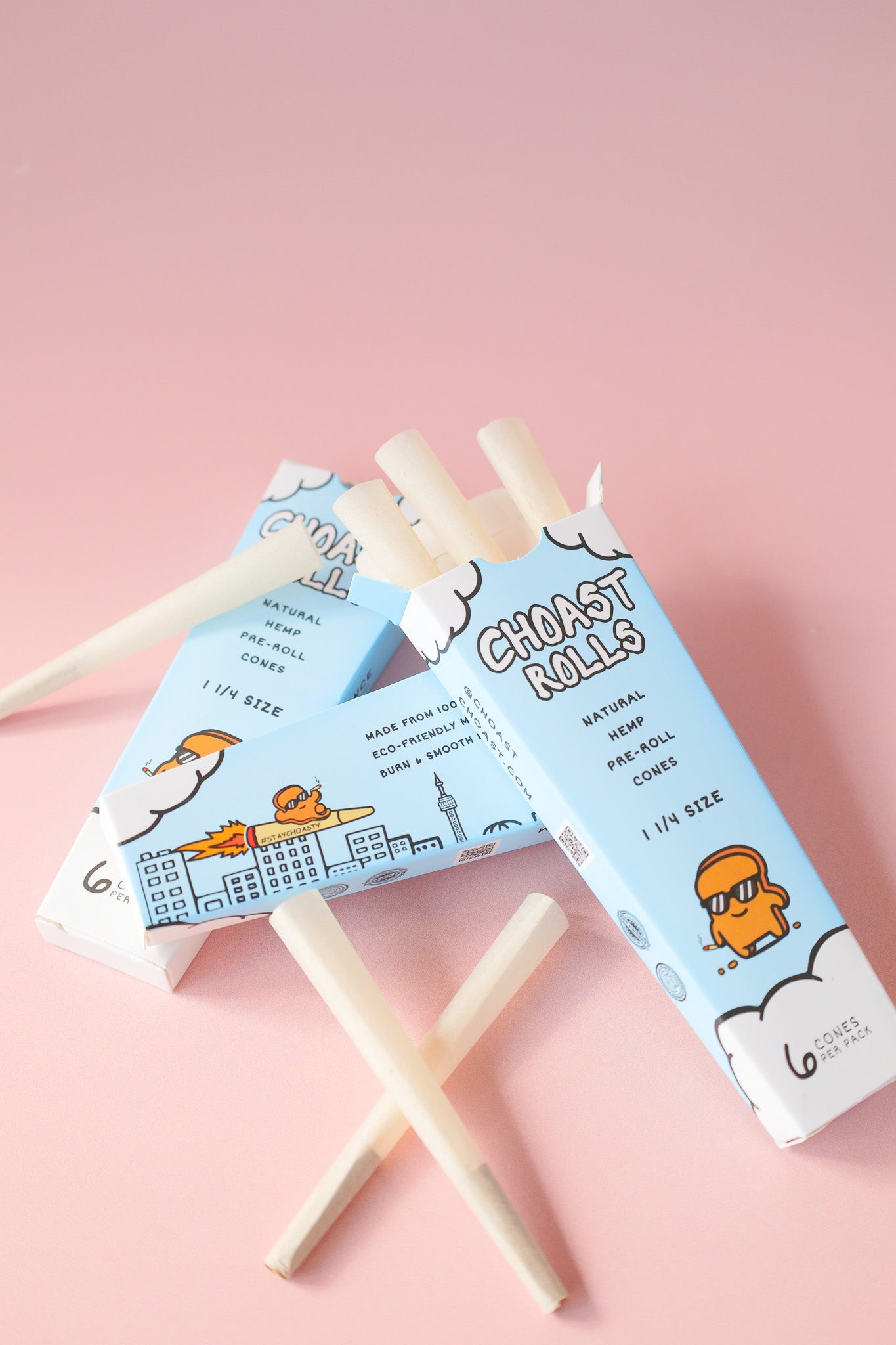 6 Pack 1 1/4 Hemp Cones | Choast Rolls