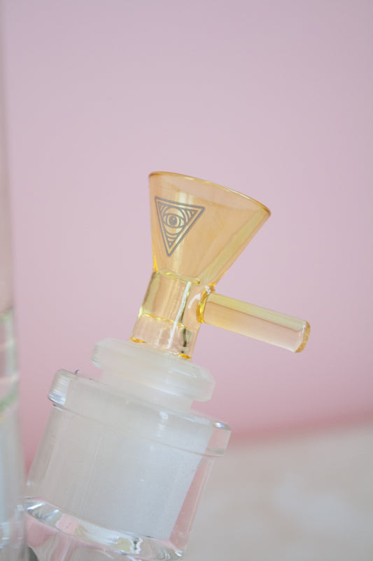 14mm Cone Pull-Out Bowl / Red Eye Glass
