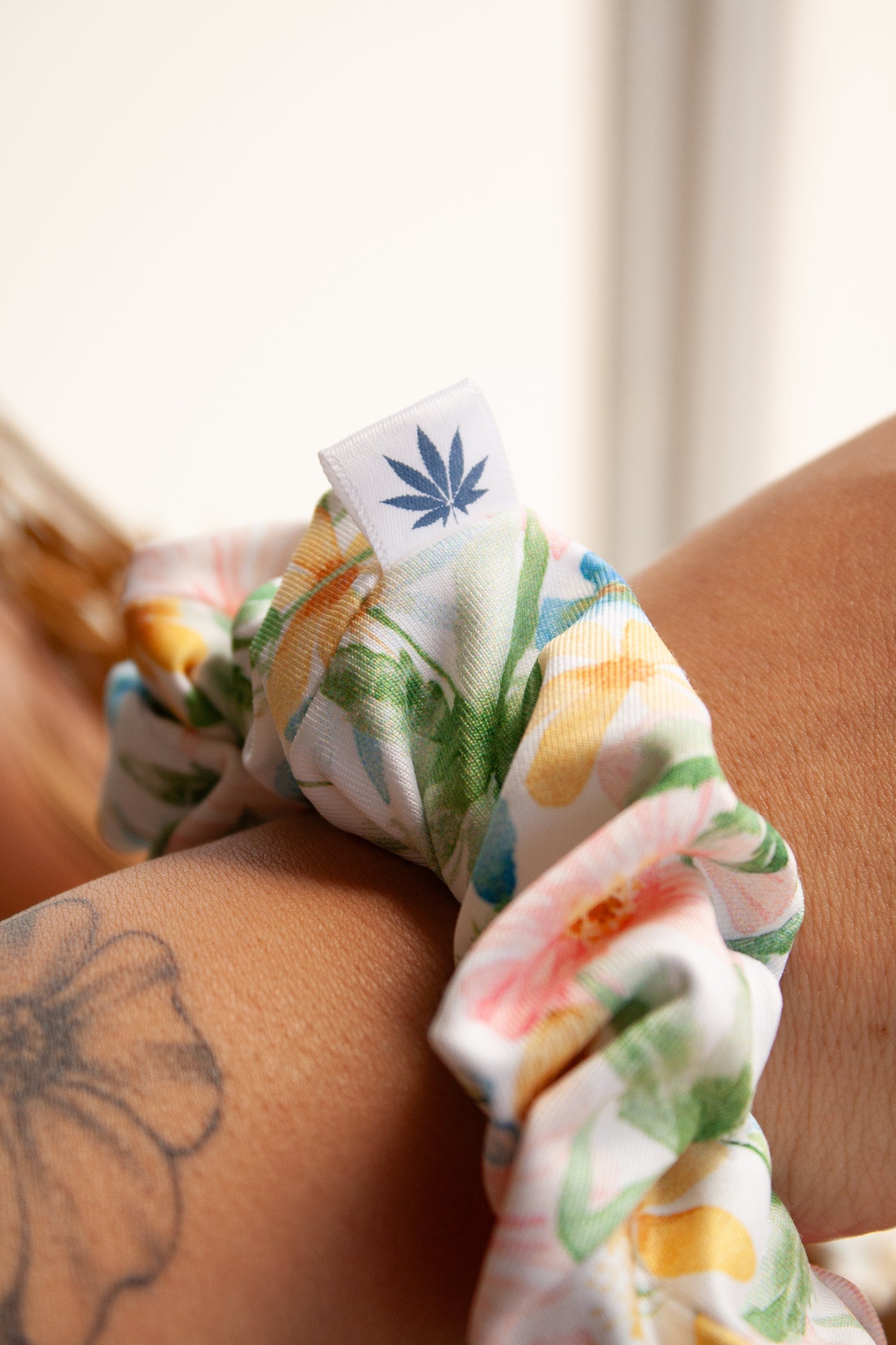 Prairie and Luna Watercolour Cannabis Scrunchie