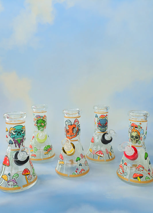 8 inch Glow in the Dark Mushroom Bong (assorted)