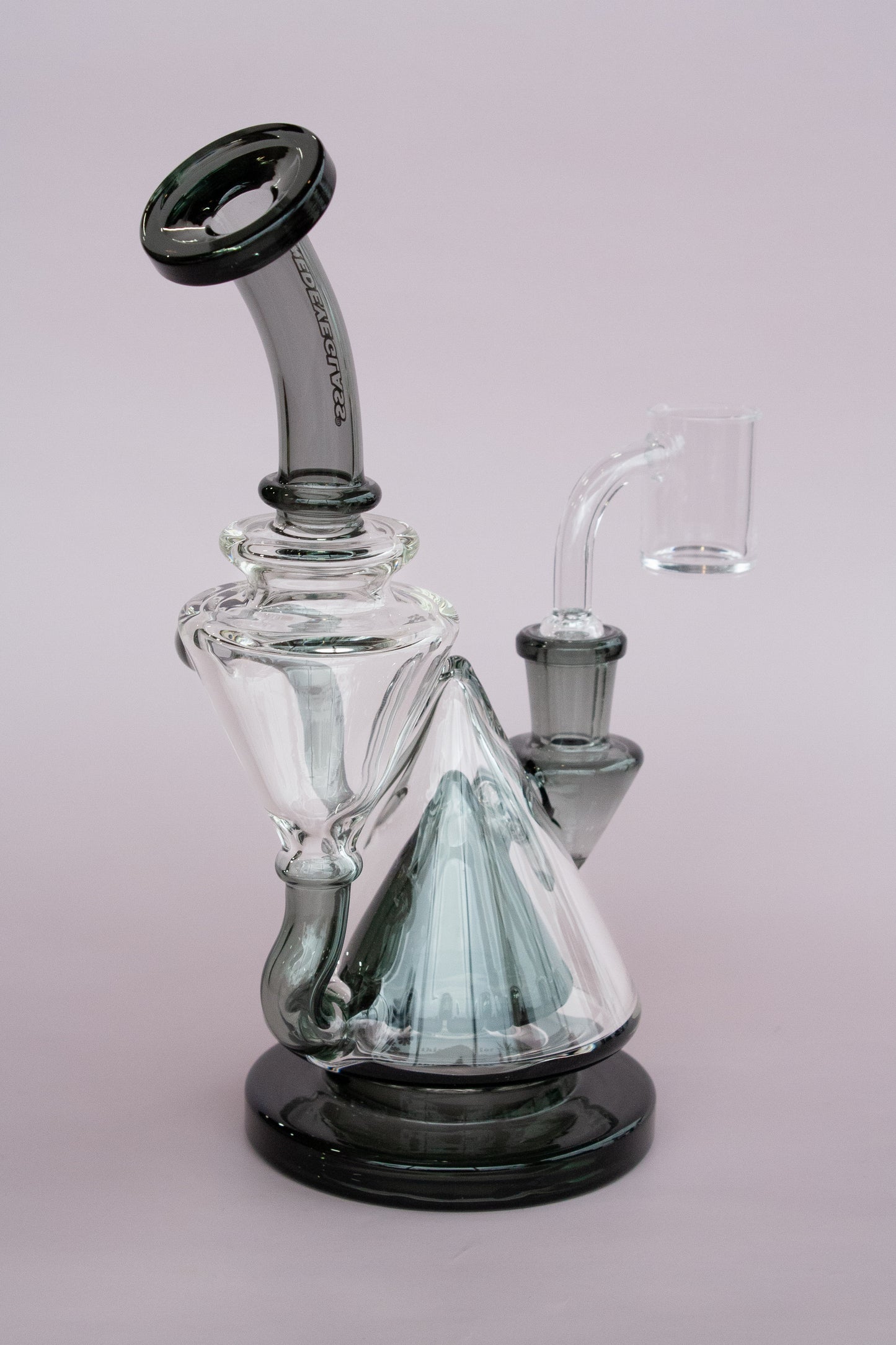 Red Eye Glass 8.5" Tall Smoke Three-Step Concentrate Recycler W/Cone Perc