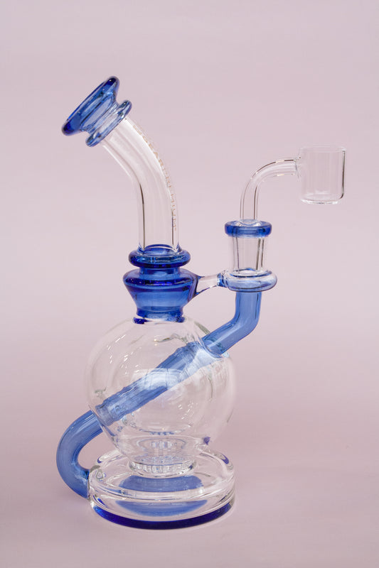 GEAR Premium 8" Tall Sapphire Nucleus Concentrate Bubbler W/Honeycomb Perc