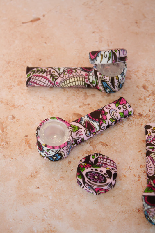 Sugar Skull Silicone Handpipe