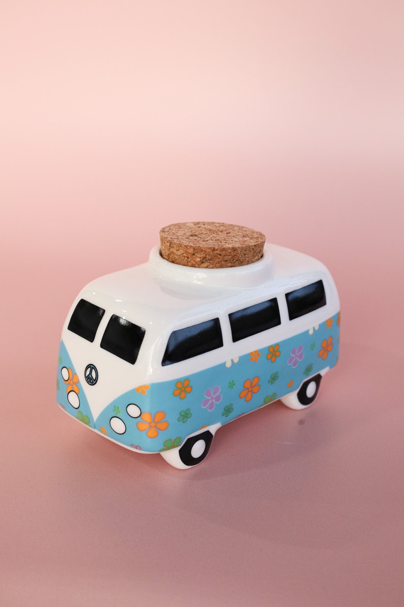 Vintage Bus Ceramic Stash Jar / 5" Storage Container