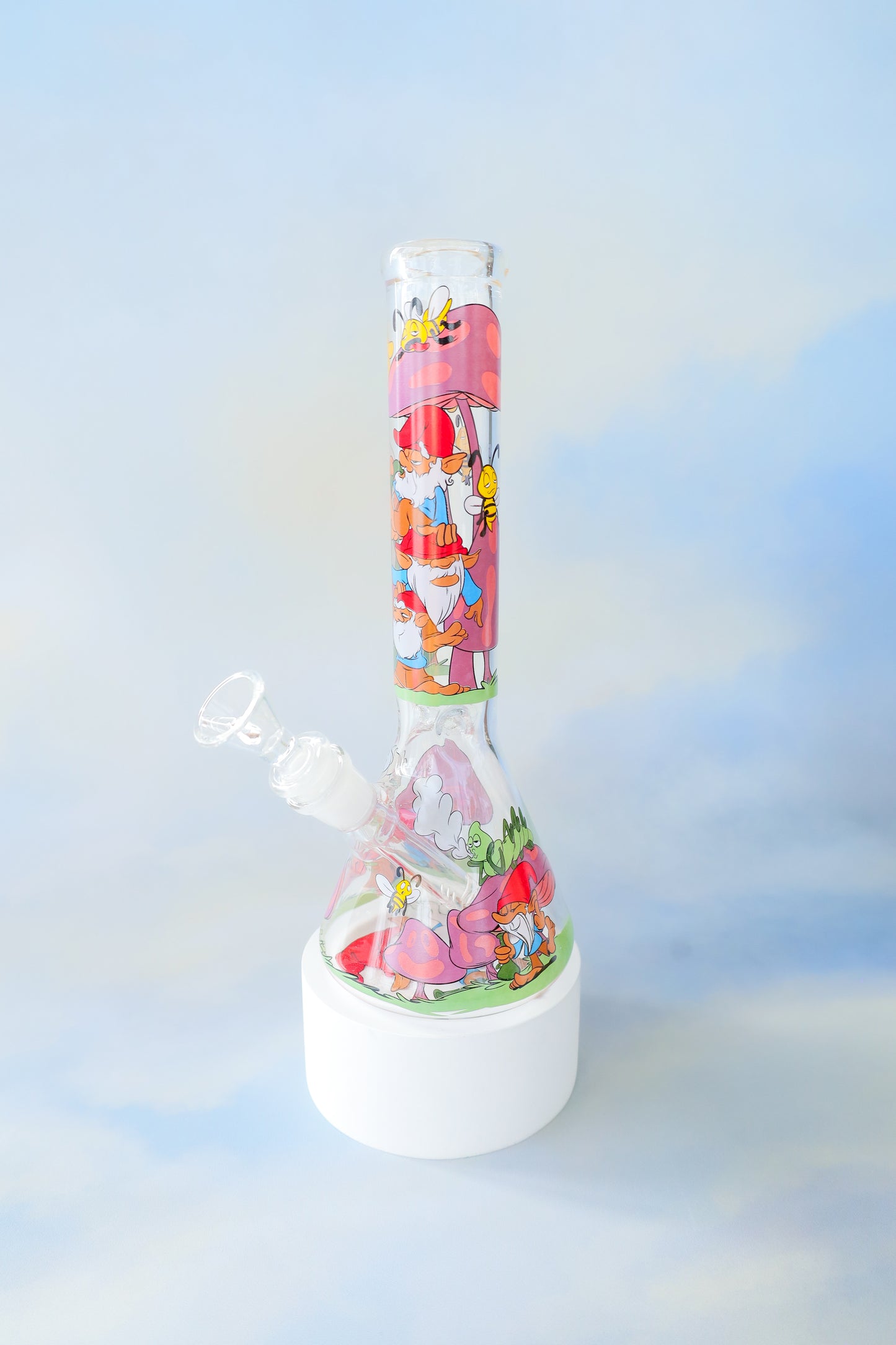 10" Knotty Gnomes Water Pipe / Red Eye Glass
