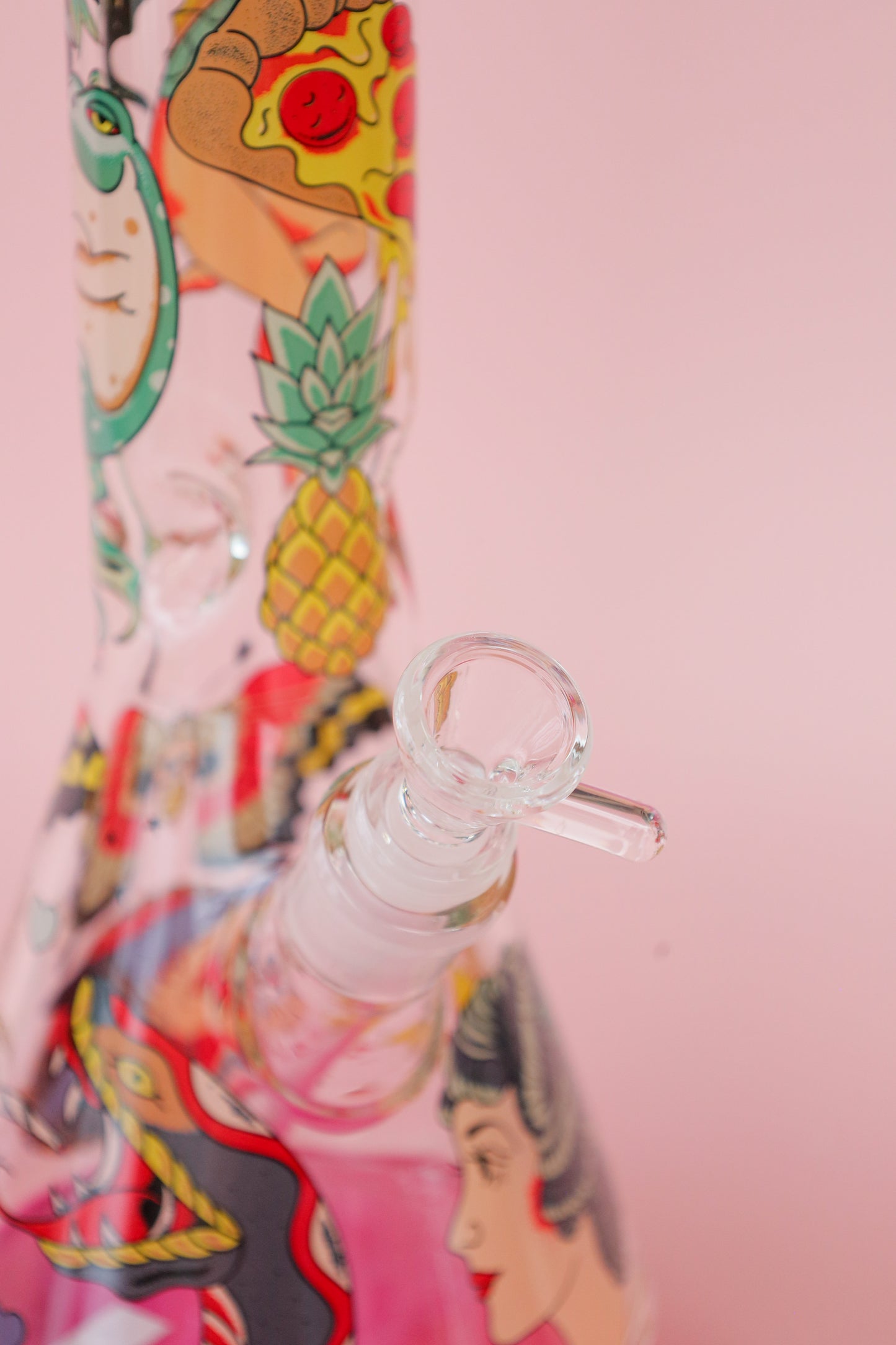 15" Tattoo Beaker Tube / Red Eye Glass