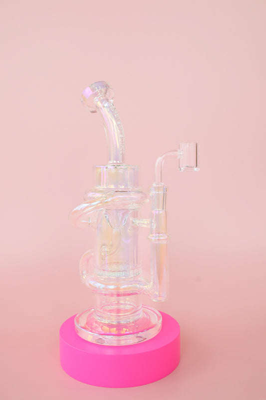 Red Eye Tek® Glitch Klein Recycler Rig – Metallic Rainbow (9.5")