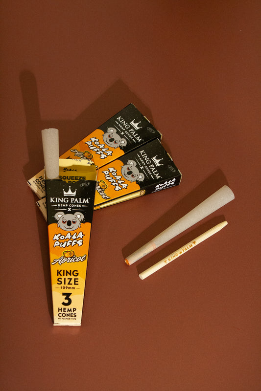 King Size Hemp cones Apricot (3 pack) - King Palm Koala Puffs