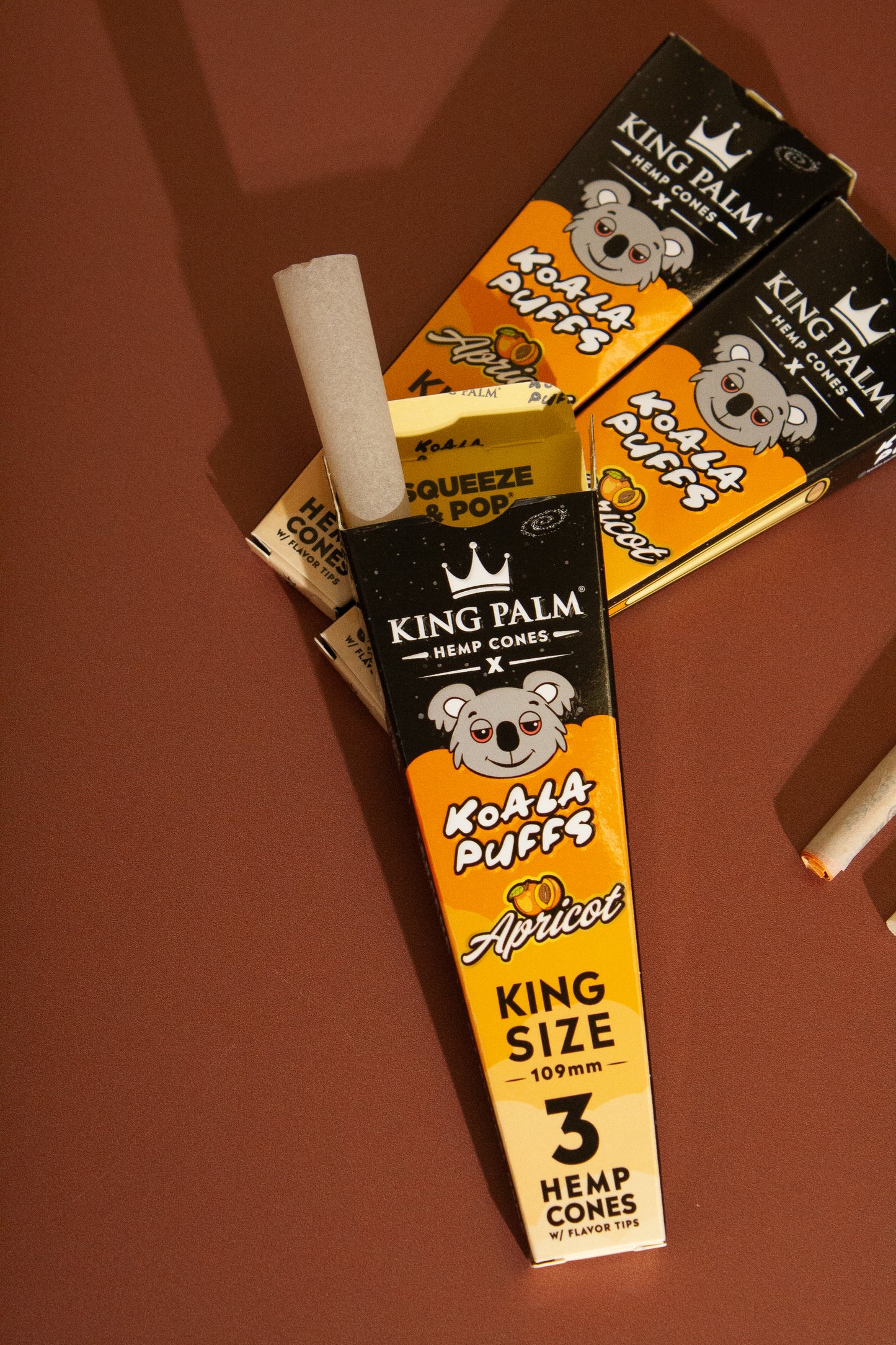 King Size Hemp cones Apricot (3 pack) - King Palm Koala Puffs