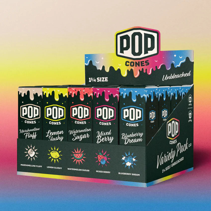 Pop Cones 2.0 Flavoured Pre-Rolled Cones – Variety Pack (1¼)