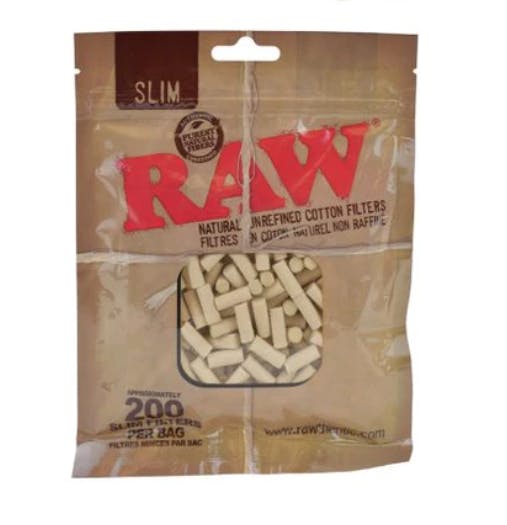 Raw Cotton Filter Tips Slim 200pk