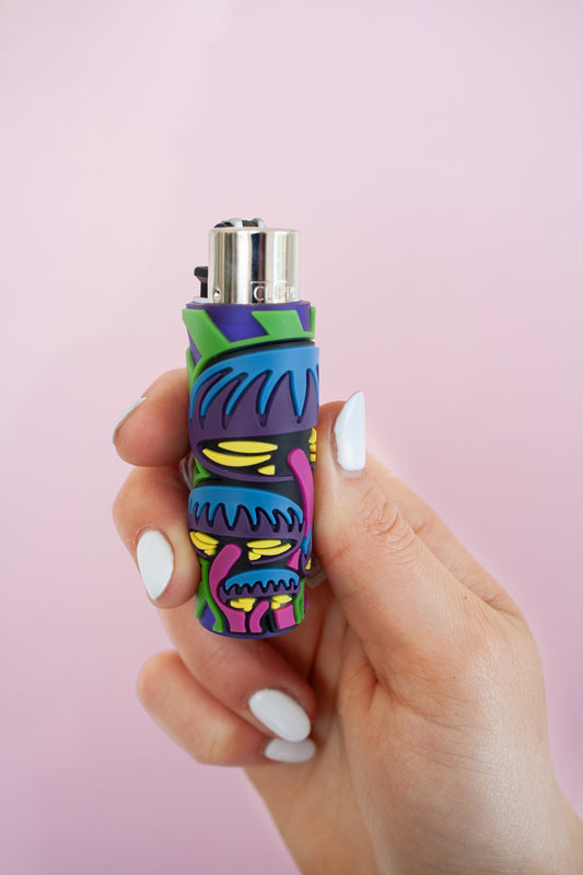 Clipper Lighter with Mushroom Print Silicone Cover / Clipper