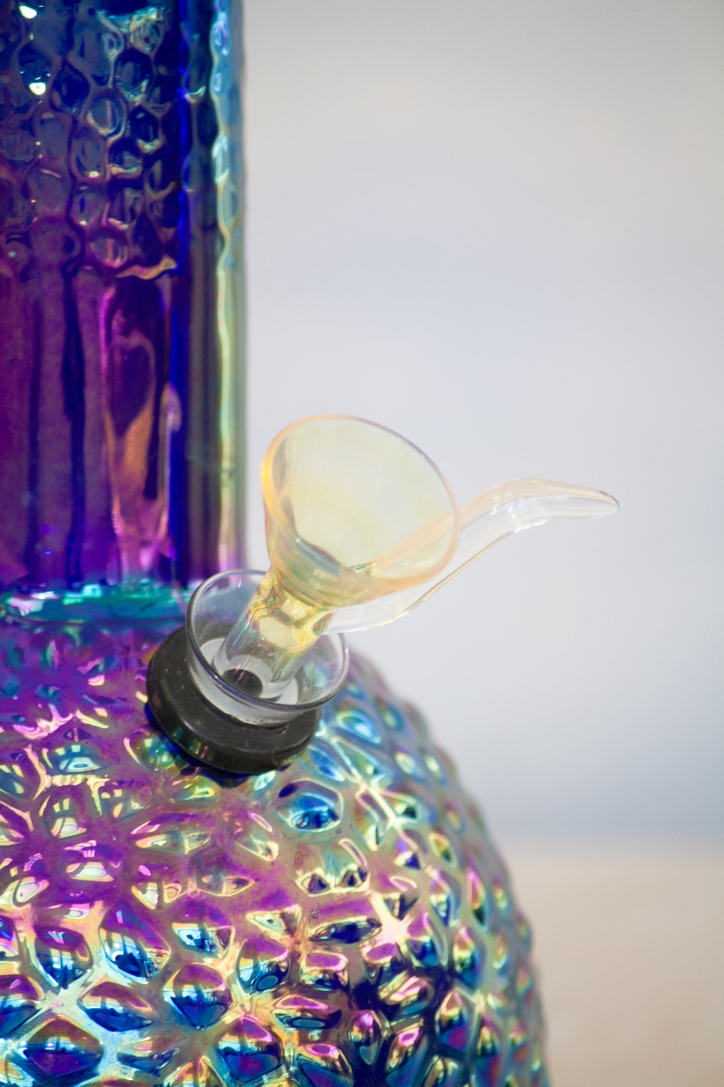 Platinum Metallic Hammered Bubble Base Bong (10") / Retro Glass