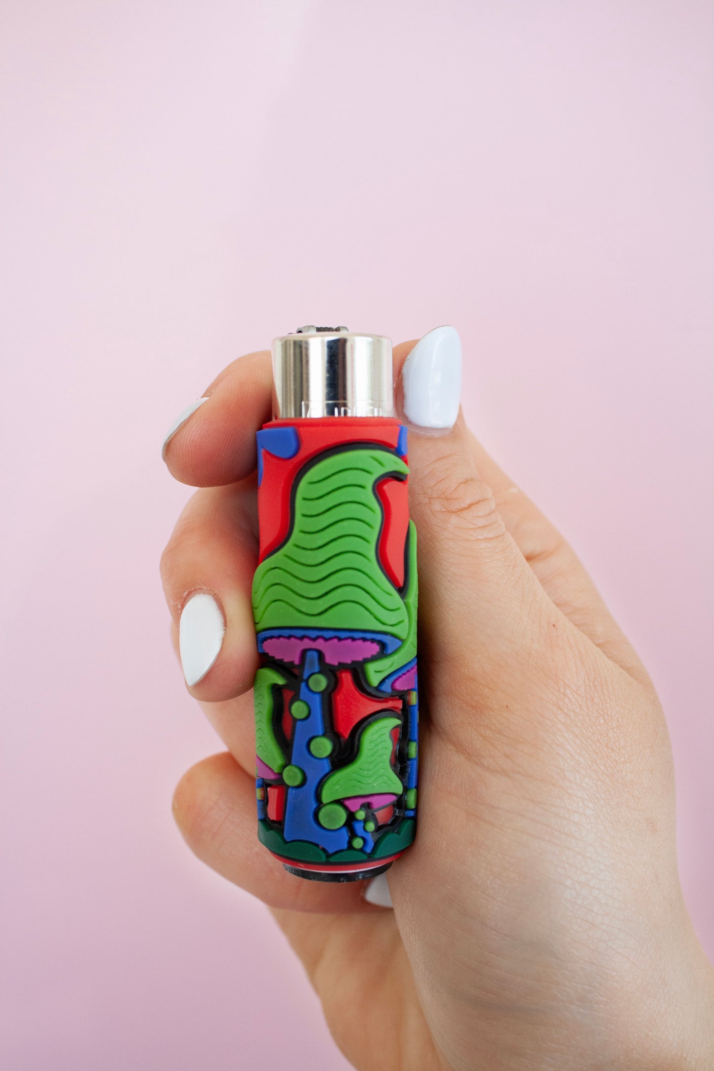 Clipper Lighter with Mushroom Print Silicone Cover / Clipper