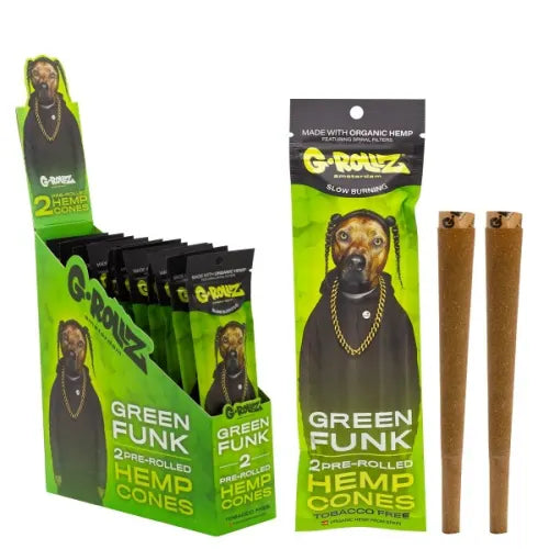 G-Rollz 2x Green Funk Flavoured Pre-Rolled Hemp Cones