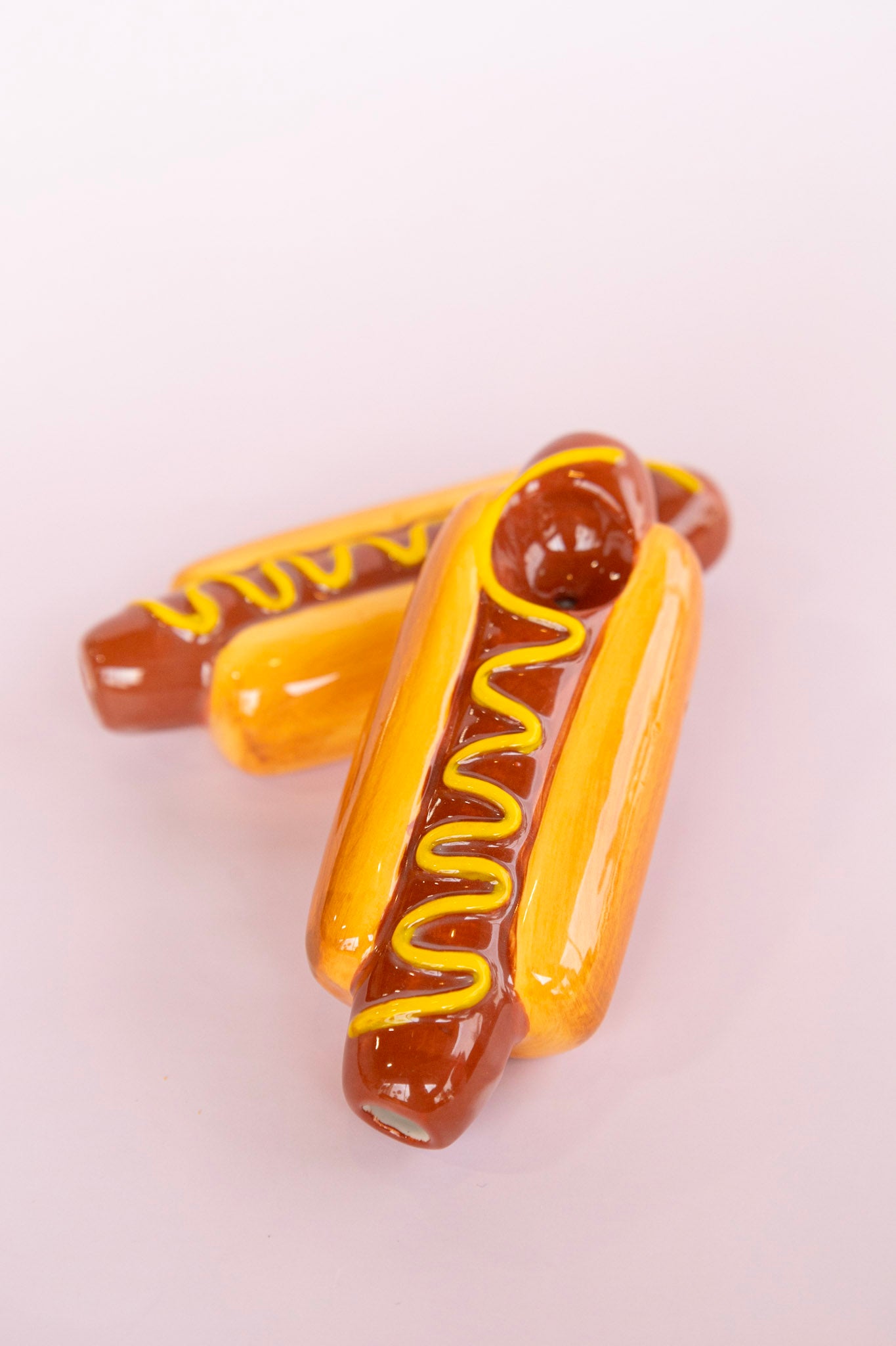 Hot Dog Ceramic Pipe 3.5" - Wacky Bowlz