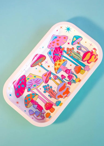 Colourful Mushroom Rolling Tray / Canna Style