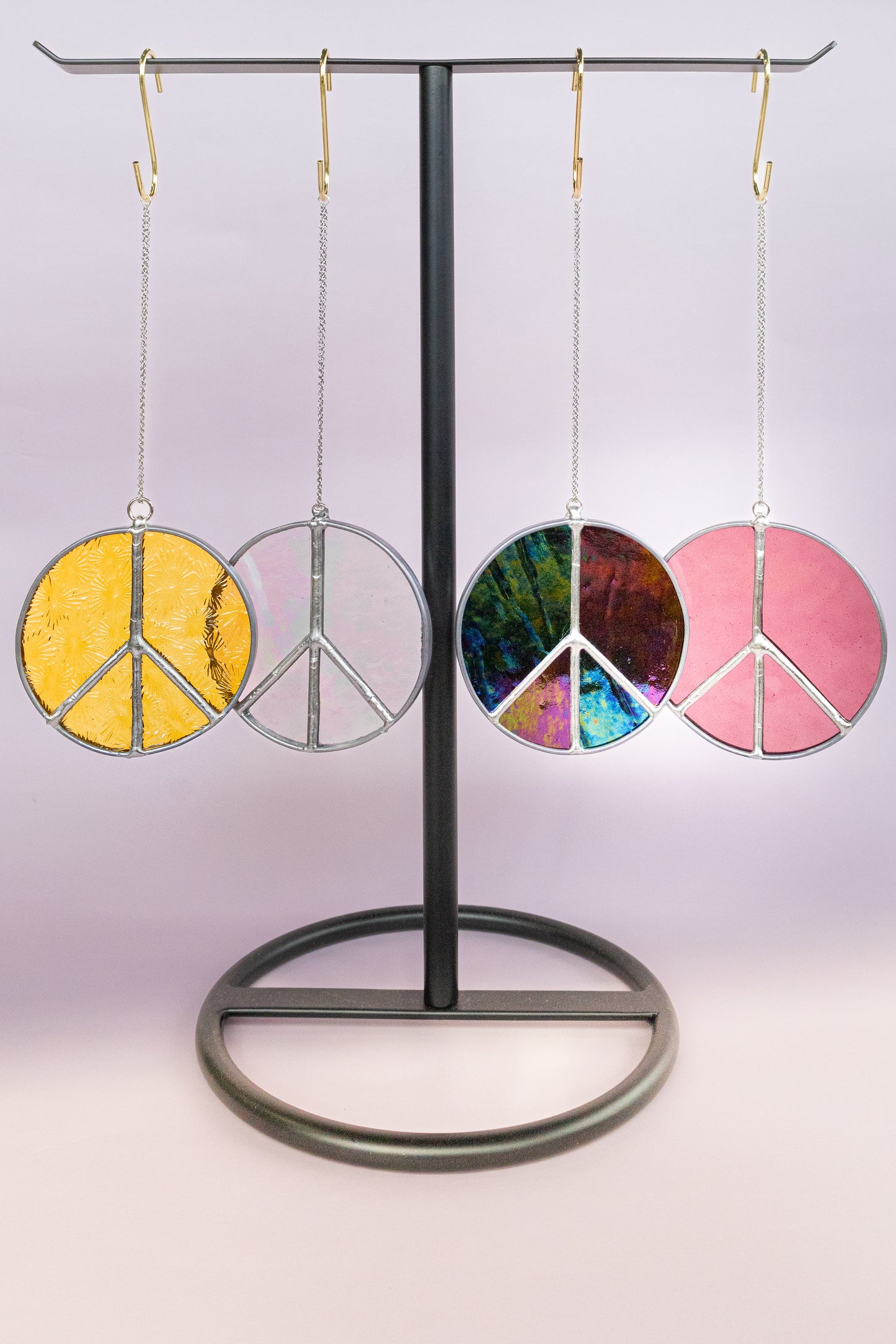 Stained Glass Peace Sign (Assorted) - Next Door Stained Glass