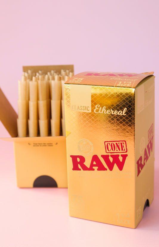 RAW Ethereal 1 1/4 Pre-Rolled Cones (75 Pack)