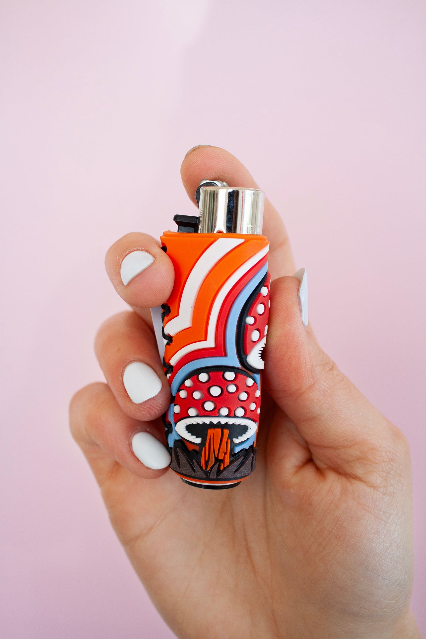 Clipper Lighter with Mushroom Print Silicone Cover / Clipper