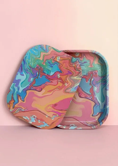 Retro Swirl Rolling Tray with Lid / Canna Style