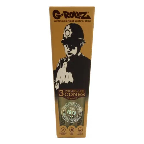 G-Rollz Banksy's "Rude Copper" 3 pack Unbleached King Size Cones