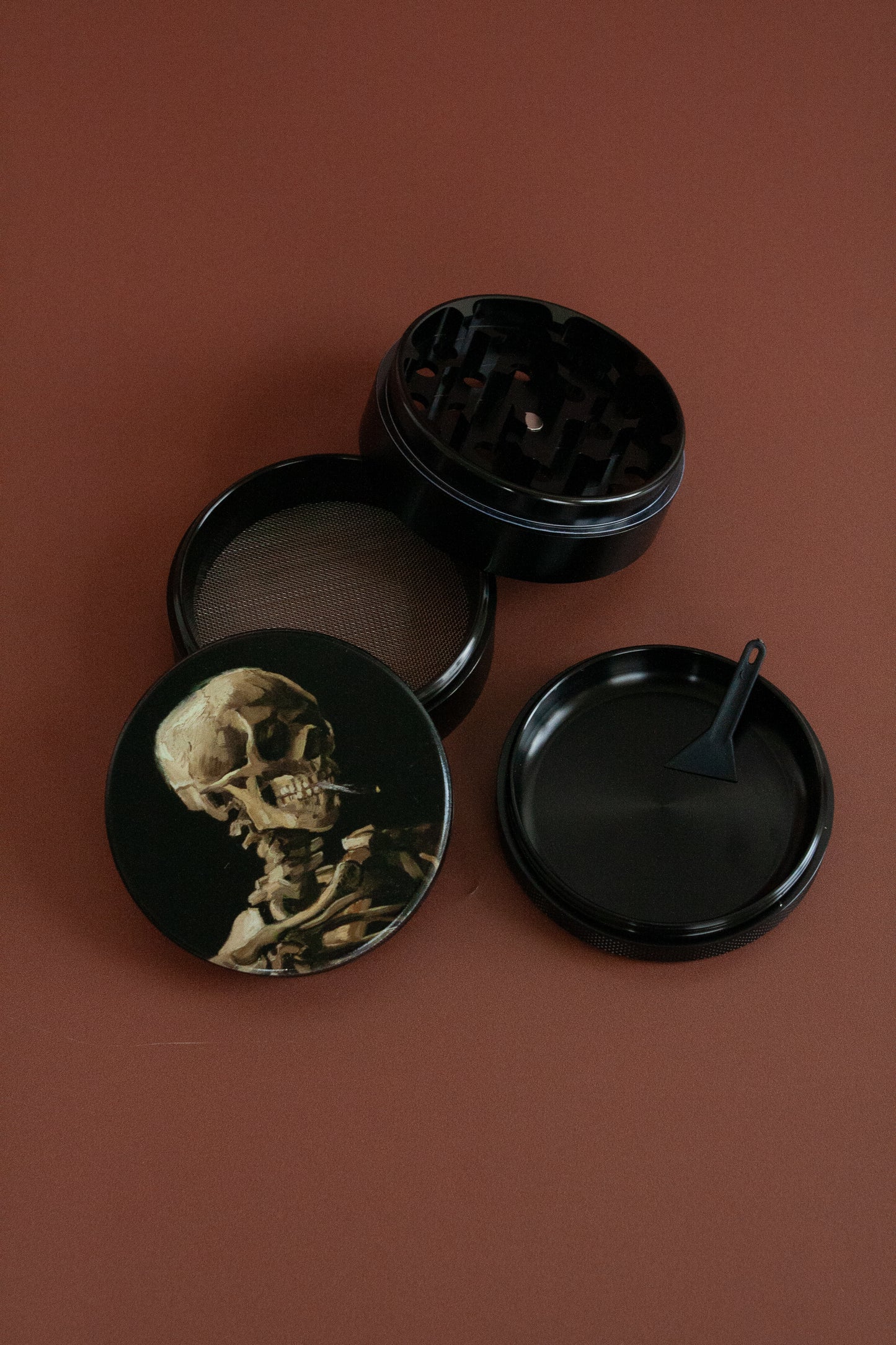 Van Gogh Smoking Skeleton 2.5 inch Grinder - Flora and Nirvana