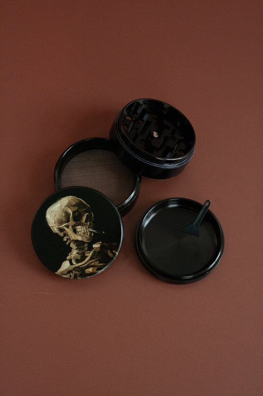 Van Gogh Smoking Skeleton 2.5 inch Grinder - Flora and Nirvana
