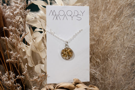 Gold Fleck Cannabis Necklace by Moody Mays